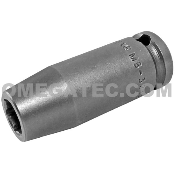 MB-3212 Apex 3/8'' Dado de Impacto Largo Magnético de 6 Puntos con Despeje para Perno, Impulsión Cuadrado de 3/8''