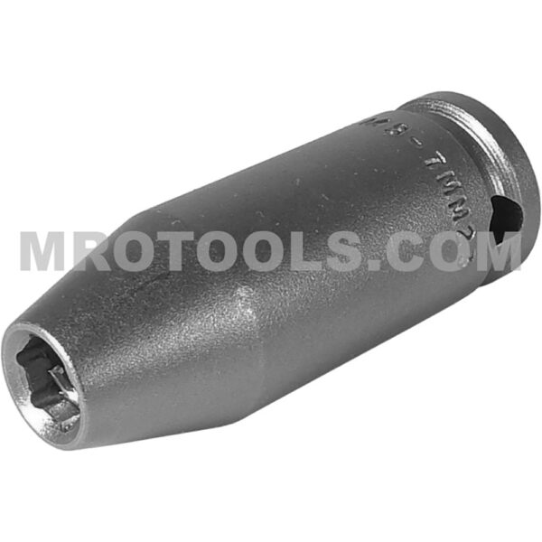 MB-7MM23 Apex 7mm Dado de Impacto Largo Métrico Magnético de 6 Puntos con Despeje para Perno, Impulsión Cuadrado de 3/8''