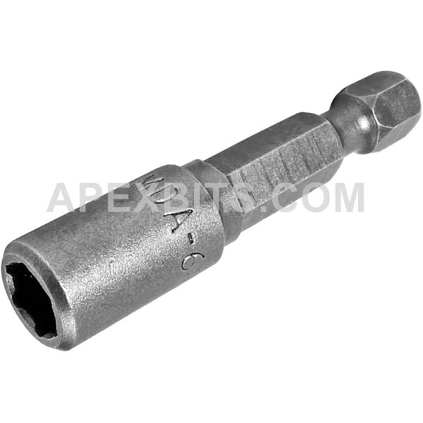 MDA-6MM Apex 6mm Aprietatuerca de 6 Puntos Metrico Magnético, Para Tornillos de Hoja de Metal, Impulsor de Poder de 1/4''