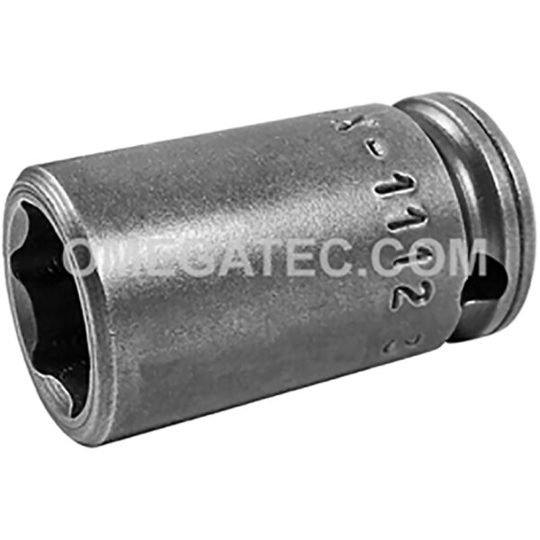 MX-1112 Apex 3/8'' Dado de Impacto Estándar Magnético X-Hard de 6 Puntos, Impulsión Cuadrado de 1/4''