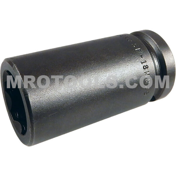 SF-18MM25 Apex 18mm Dado de Impacto Largo Métrico de 6 Puntos con Accionamiento de Superficie, Impulsión Cuadrado de 1/2''