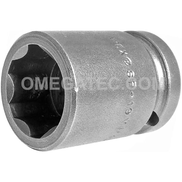SF-19MM15 Apex 19mm Dado de Impacto Estándar Métrico de 6 Puntos con Accionamiento de Superficie, Impulsión Cuadrado de 1/2''