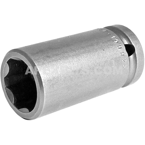 SF-19MM25 Apex 19mm Dado de Impacto Largo Métrico de 6 Puntos con Accionamiento de Superficie, Impulsión Cuadrado de 1/2''