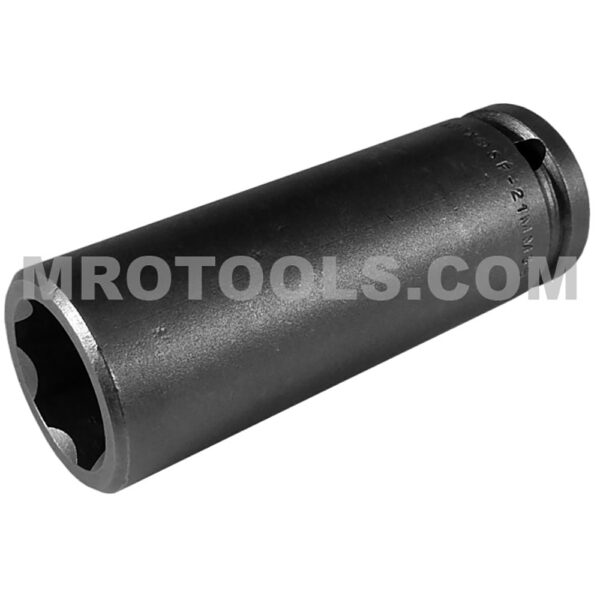 SF-21MM35 Apex 21mm Dado de Impacto Extra Largo Métrico de 6 Puntos con Accionamiento de Superficie, Impulsión Cuadrado de 1/2''