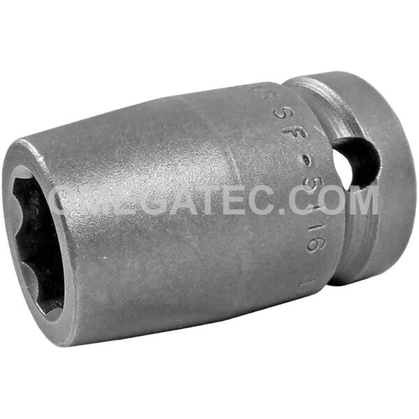 SF-5116 Apex 1/2'' Dado de Impacto Estándar de 6 Puntos con Accionamiento de Superficie, Impulsión Cuadrado de 1/2''