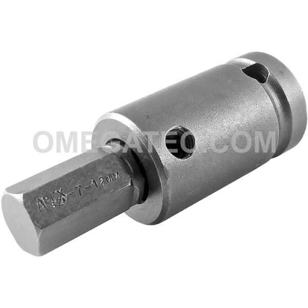SZ-5-7-12MM Apex 12mm Dado de Impacto con Cabeza de Punta Métrico, Impulsión Cuadrado de 1/2''