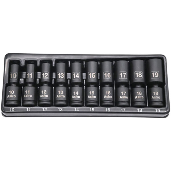 Astro Pneumatic 78344M Dados de Impacto Universales de Largo Medio Sin Pasador con Impulsión de 3/8'' ? Métrico
