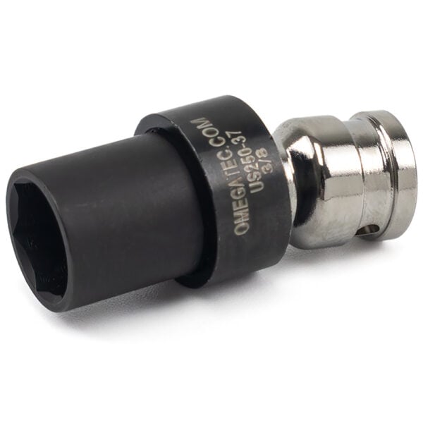 Omega Technologies US250-37 3/8'' Dado Giratorio de Bajo Perfil de 6 Puntas, Impulsión Cuadrado de 1/4''