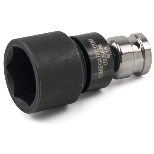 Omega Technologies US250-56 9/16'' Dado Giratorio de Bajo Perfil de 6 Puntas, Impulsión Cuadrado de 1/4''