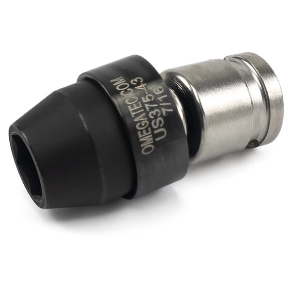 Omega Technologies US375-43 7/16'' Dado Giratorio de Bajo Perfil de 6 Puntas, Impulsión Cuadrado de 3/8''