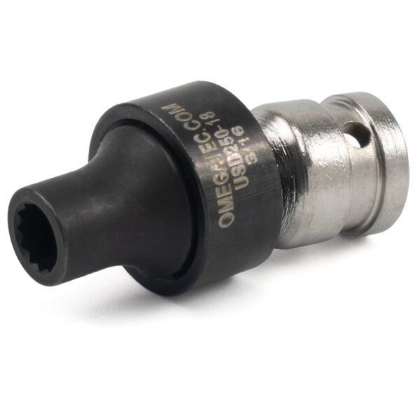 Omega Technologies USD250-18 3/16'' Dado Giratorio de Bajo Perfil de 12 Puntas, Impulsión Cuadrado de 1/4''