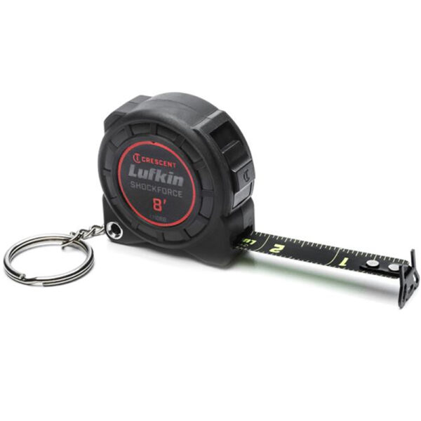 L1108BC Lufkin Cinta Métrica 1/2'' x 8' Shockforce Nite Eye con Llavero, En Blíster