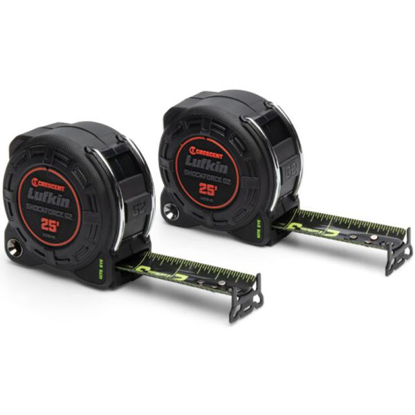 L1225BSET2V-02 Lufkin 1-1/4'' x 25' Cinta Métrica Shockforce Nite Eye G2 - 2PK