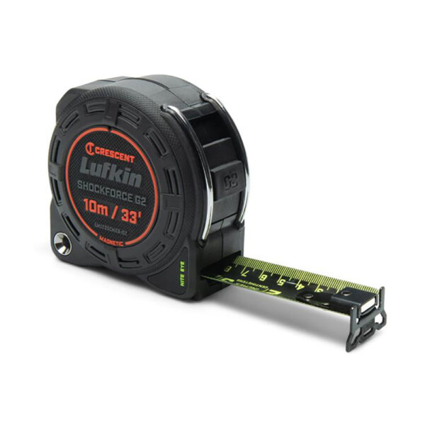 LM1235CMEB-02 Lufkin 1-1/4'' x 10m/33' Cinta Métrica Magnética Shockforce Nite Eye G2