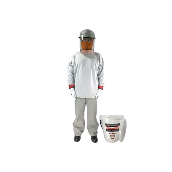AFSC-CUL11-K-3X2 Cementex Kit de Camisa y Pantalón Serie UltraLite de 11 cal/cm² en Contenedor de Almacenamiento de Arco Eléctrico con Juego de Guantes Clase 2 - 3X GRANDE