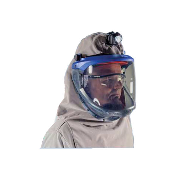 CUL40-AFH-LF-G-HL Cementex Capucha Contra Arco Eléctrico Serie UltraLite de 40 cal/cm2 con Frente Levantable, Casco y Luz