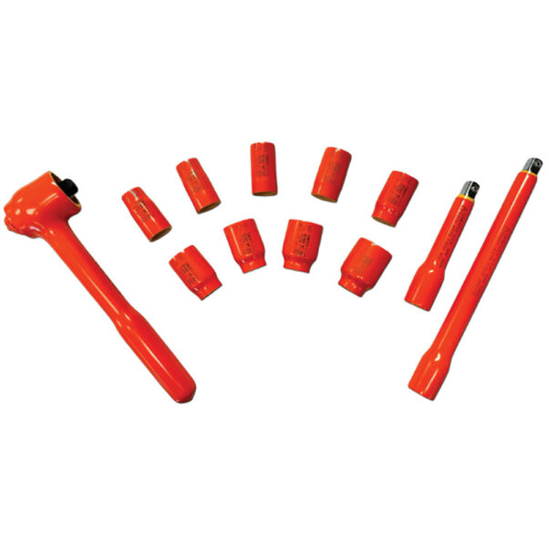 ISS12-12L 6PT Cementex Juego de Dados de Pared Profunda de 6 Puntas de Cuadro de 1/2'' de 12 Piezas