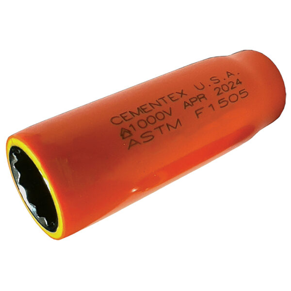 IS38-08L Cementex Dado SAE de Pared Profunda de 12 Puntos de 1/4'', Impulsión Cuadrado de 3/8''