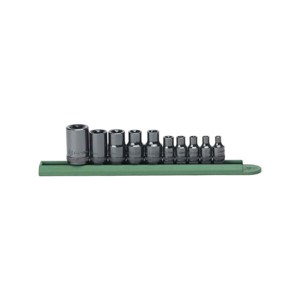 80582 GearWrench Juego de Dados con Punta Torx Externos con Impulsor de 1/4'', 3/8'' y 1/2'' de 10 Piezas