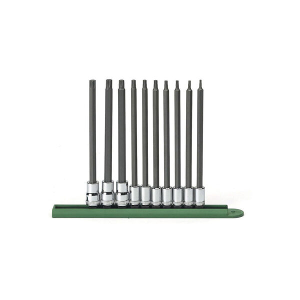 80588 GearWrench Juego de Dados con Punta Torx Largos con Impulsor de 1/4'' y 3/8'' de 10 Piezas