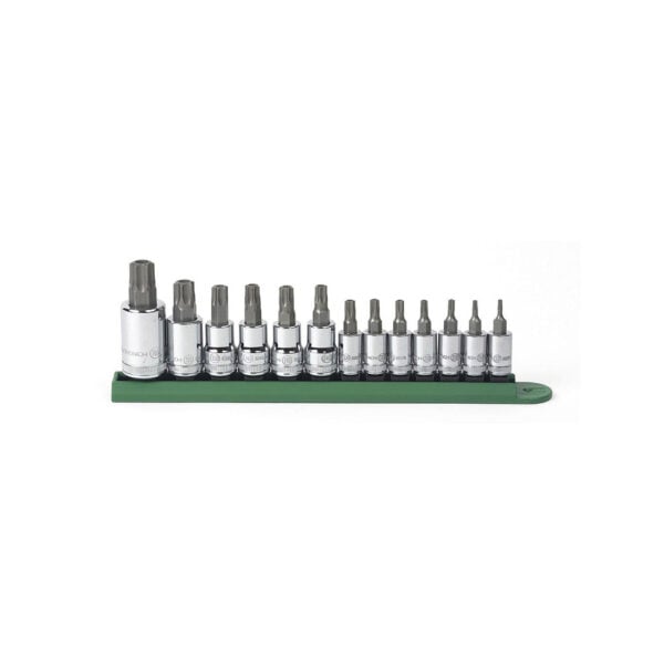 80725 GearWrench Juego de Dados Torx Tamper Proof con Impulsor de 1/4'', 3/8'' y 1/2'' de 13 Piezas