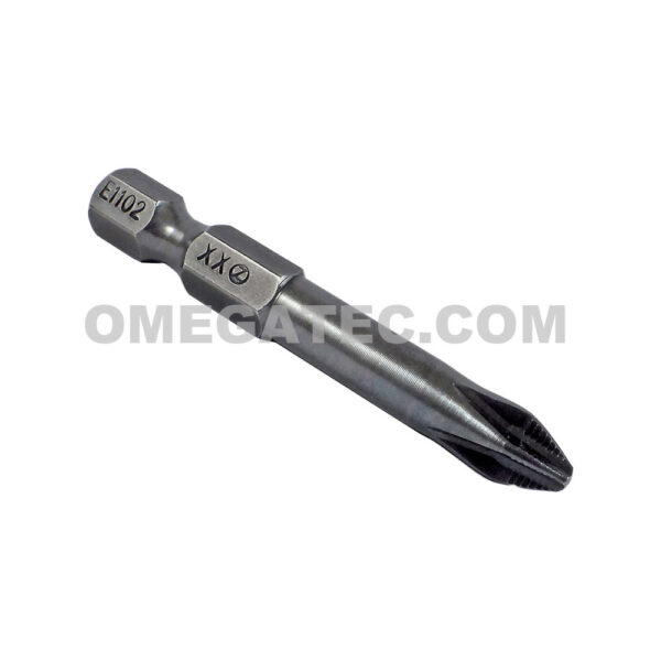 E1102XXACR-B Zephyr Puntas de Poder Estilo Phillips 1/4'' #2, ACR, Turned Shank, Para Tornillos de Maquina